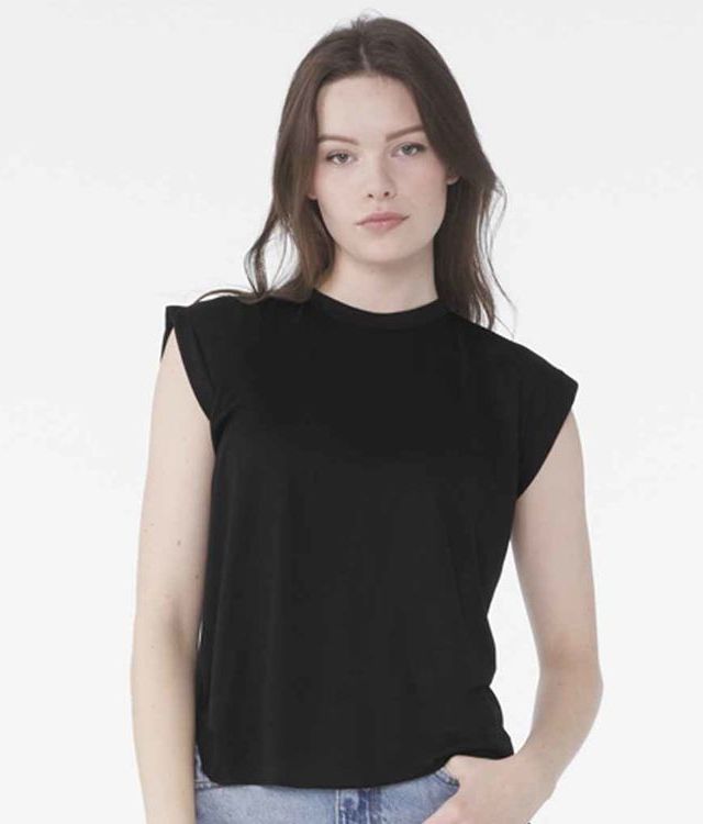 Bella+Canvas BL8804 Bella Ladies Flowy Rolled Cuff Muscle T-Shirt